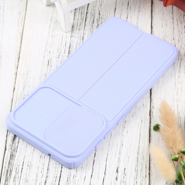 For Samsung Galaxy S21 FE 5G Litchi Texture Sliding Camshield TPU Phone Case