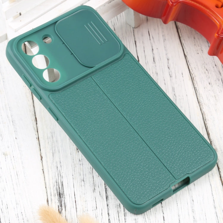 For Samsung Galaxy S21 FE 5G Litchi Texture Sliding Camshield TPU Phone Case