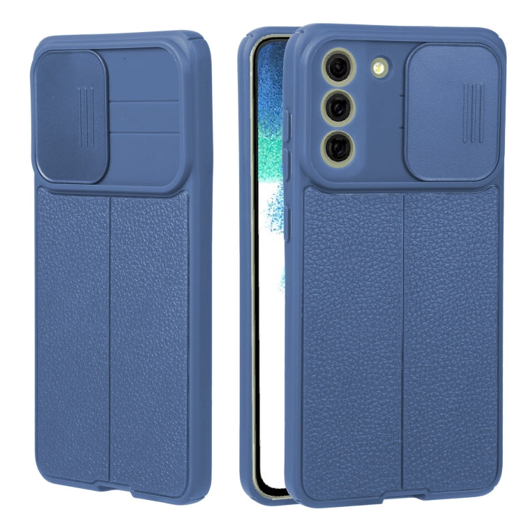 For Samsung Galaxy S21 FE 5G Litchi Texture Sliding Camshield TPU Phone Case
