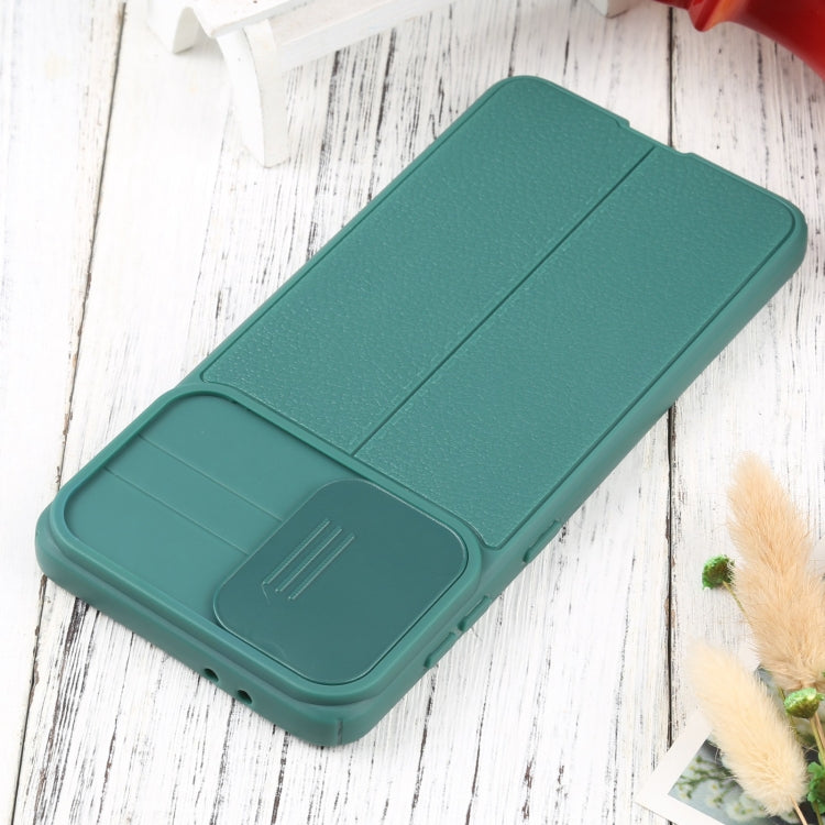 For Samsung Galaxy S21+ 5G Litchi Texture Sliding Camshield TPU Phone Case