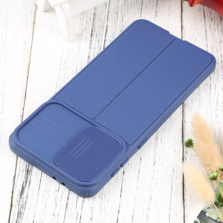 For Samsung Galaxy S21+ 5G Litchi Texture Sliding Camshield TPU Phone Case