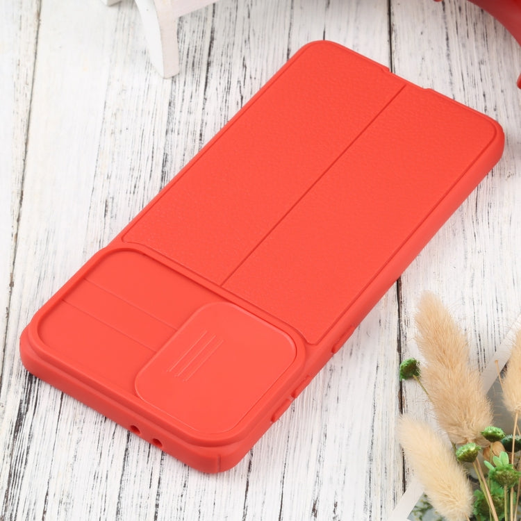 For Samsung Galaxy S21+ 5G Litchi Texture Sliding Camshield TPU Phone Case