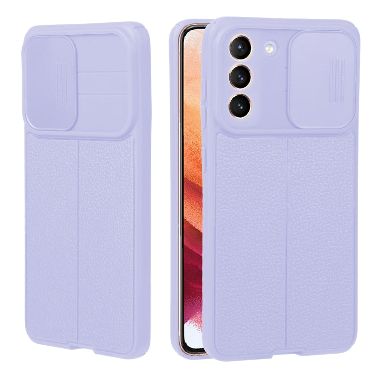 For Samsung Galaxy S30 / S21 Litchi Texture Sliding Camshield TPU Phone Case