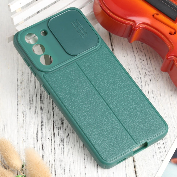 For Samsung Galaxy S30 / S21 Litchi Texture Sliding Camshield TPU Phone Case