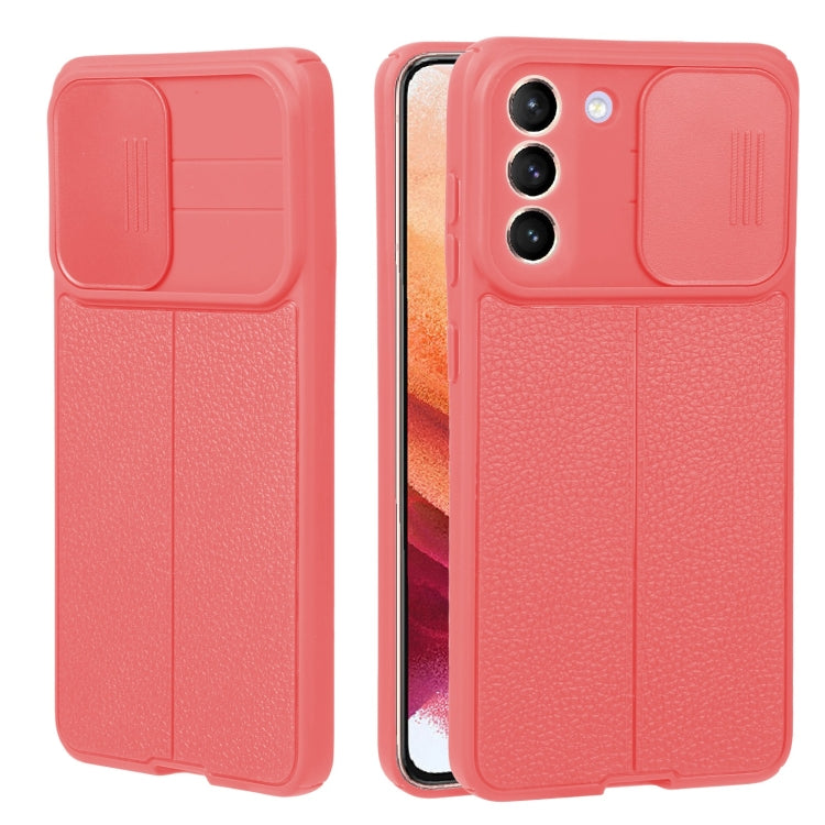 For Samsung Galaxy S30 / S21 Litchi Texture Sliding Camshield TPU Phone Case