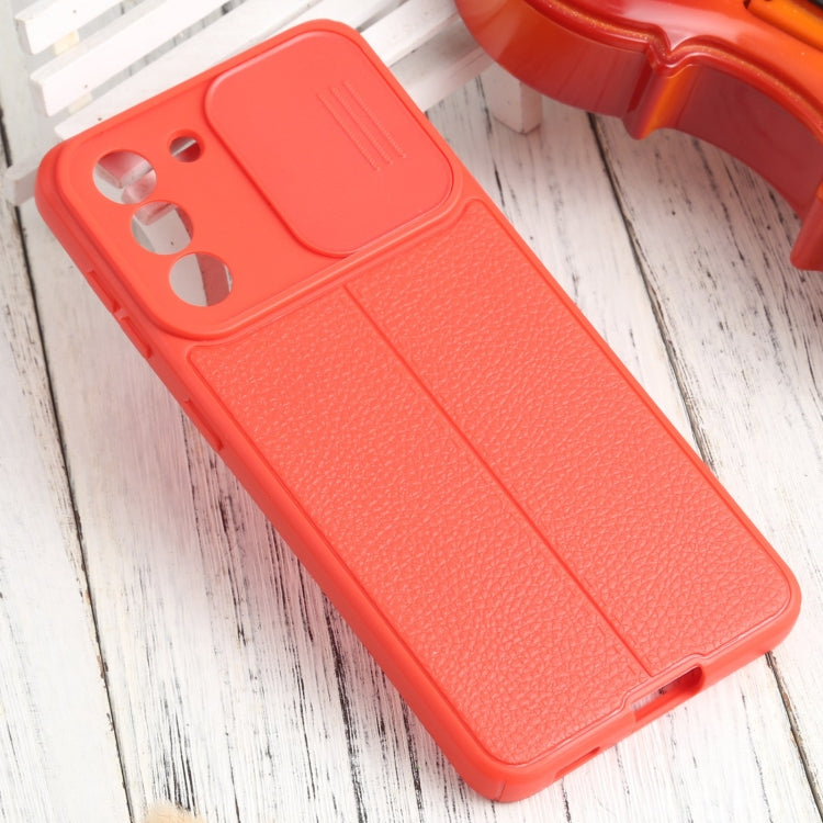 For Samsung Galaxy S30 / S21 Litchi Texture Sliding Camshield TPU Phone Case