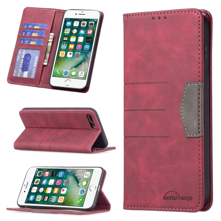 Magnetic Splicing Leather Phone Case For iPhone 8 Plus / 7 Plus