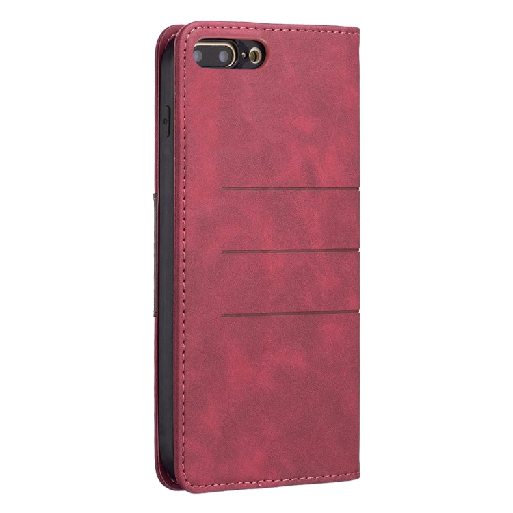 Magnetic Splicing Leather Phone Case For iPhone 8 Plus / 7 Plus