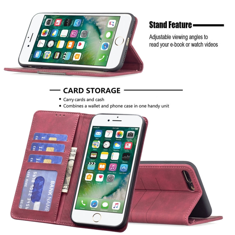 Magnetic Splicing Leather Phone Case For iPhone 8 Plus / 7 Plus