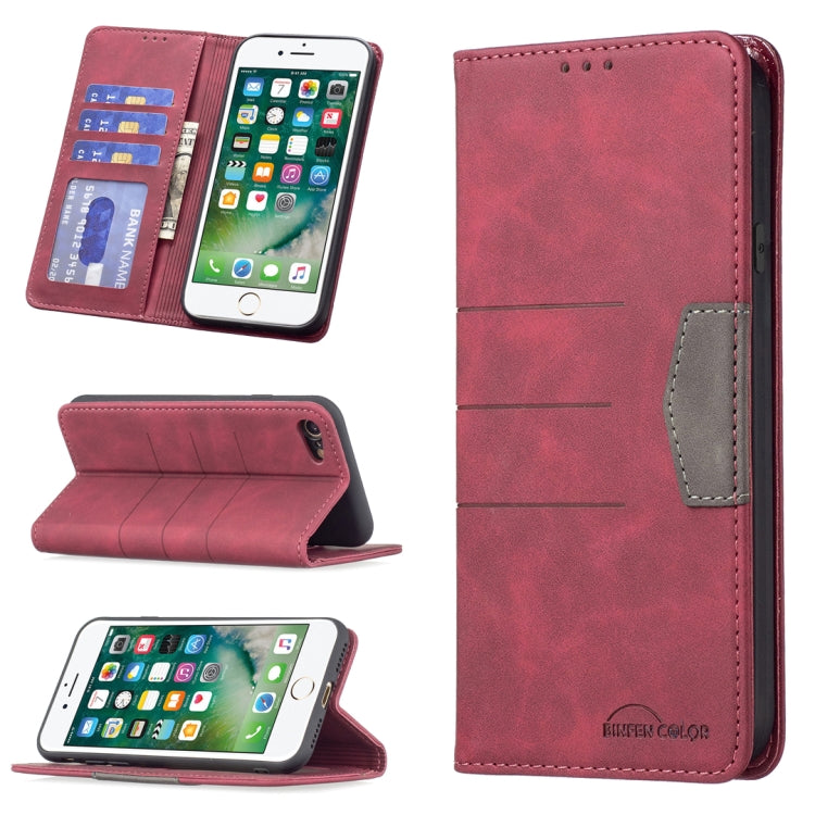 For iPhone SE 2022 / SE 2020 / 8 / 7 Magnetic Splicing Leather Phone Case