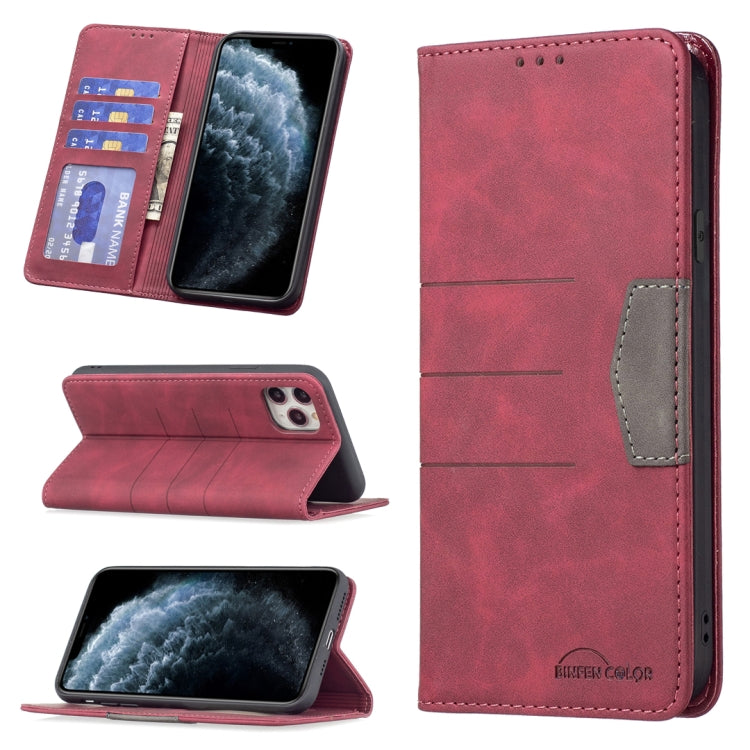 For iPhone 11 Pro Max Magnetic Splicing Leather Phone Case
