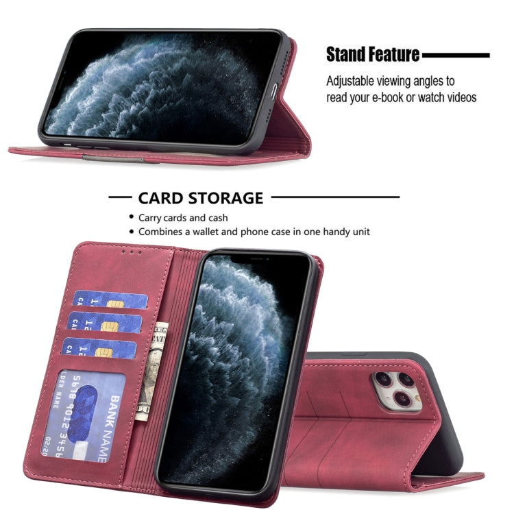For iPhone 11 Pro Max Magnetic Splicing Leather Phone Case
