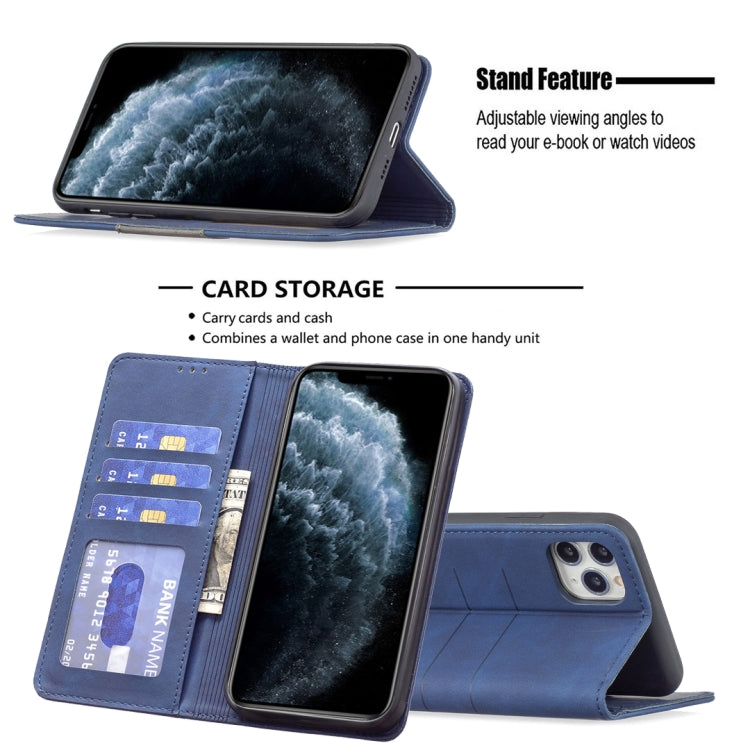 For iPhone 11 Pro Max Magnetic Splicing Leather Phone Case