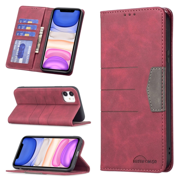 For iPhone 11 Magnetic Splicing Leather Phone Case