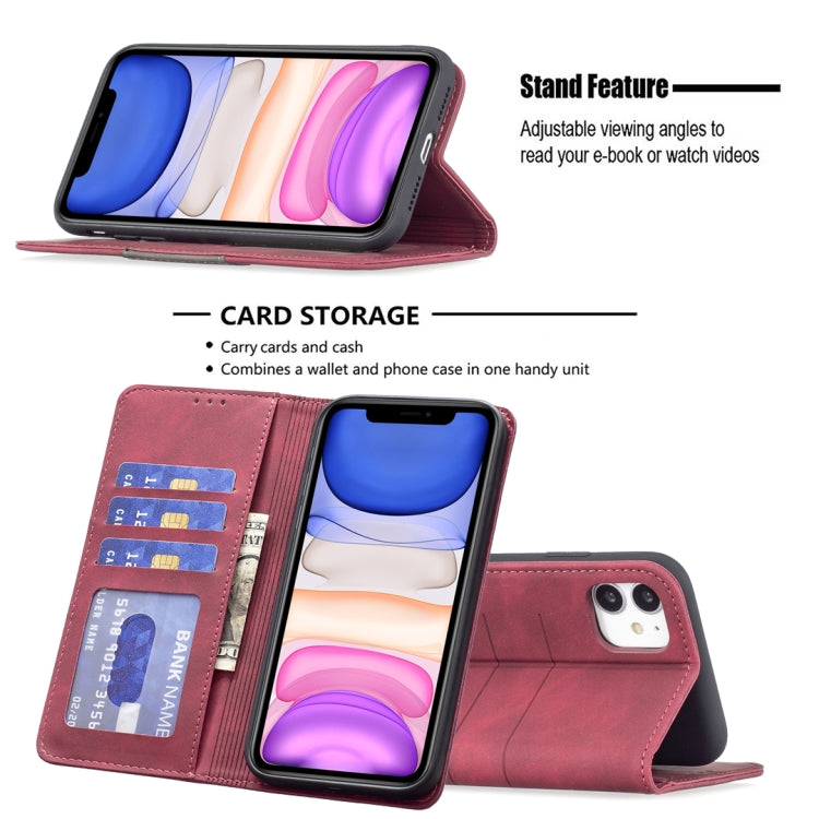 For iPhone 11 Magnetic Splicing Leather Phone Case