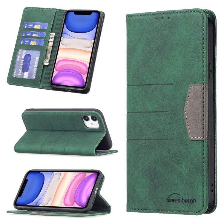 For iPhone 11 Magnetic Splicing Leather Phone Case