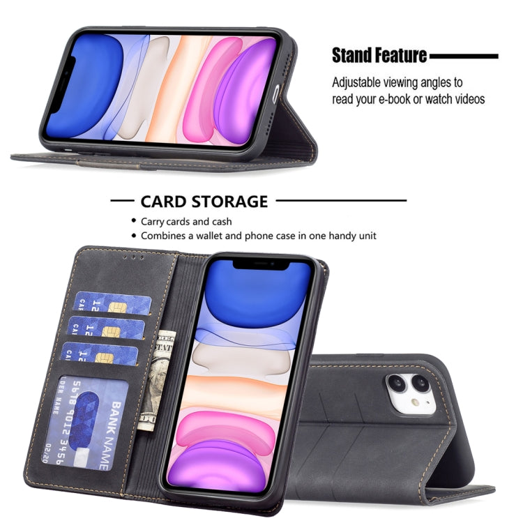 For iPhone 11 Magnetic Splicing Leather Phone Case