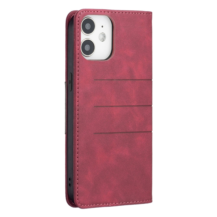 For iPhone 12 mini Magnetic Splicing Leather Phone Case