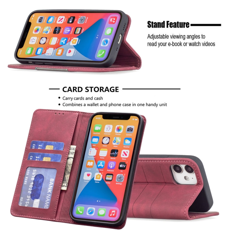 For iPhone 12 mini Magnetic Splicing Leather Phone Case