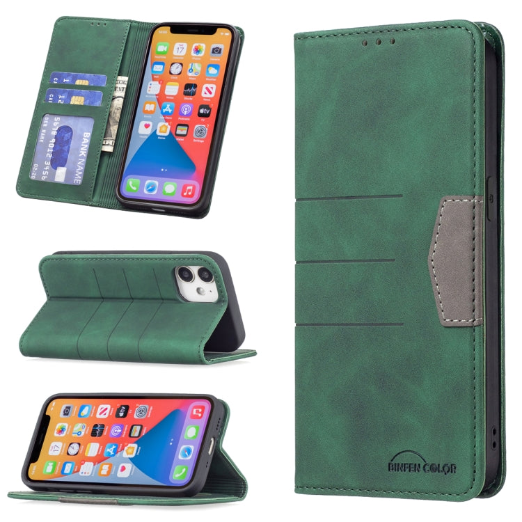 For iPhone 12 mini Magnetic Splicing Leather Phone Case