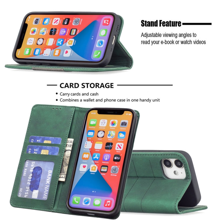 For iPhone 12 mini Magnetic Splicing Leather Phone Case