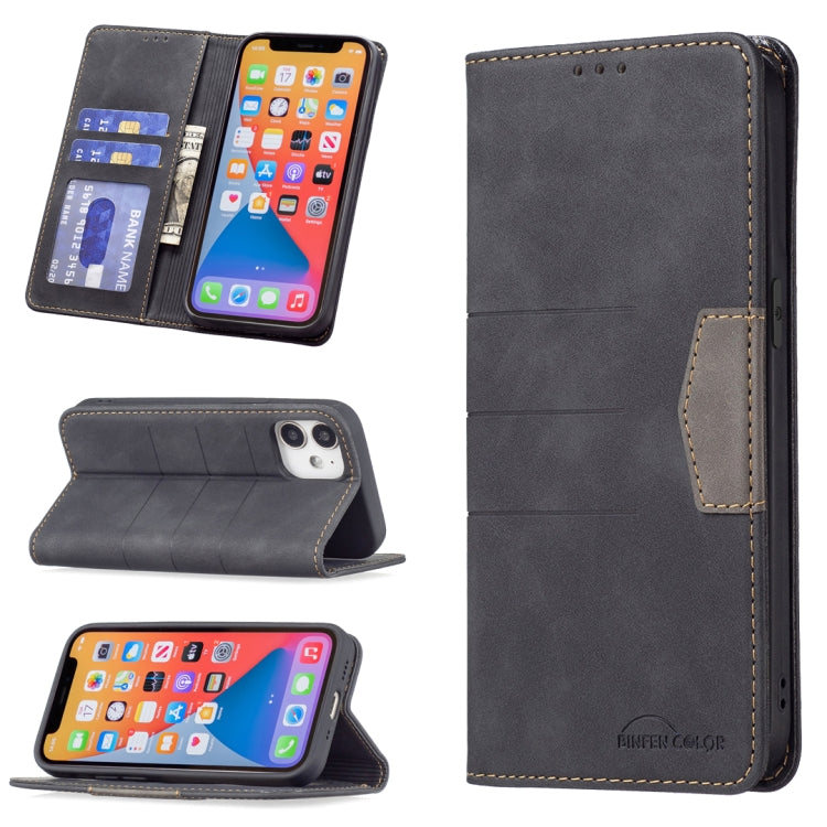 For iPhone 12 mini Magnetic Splicing Leather Phone Case