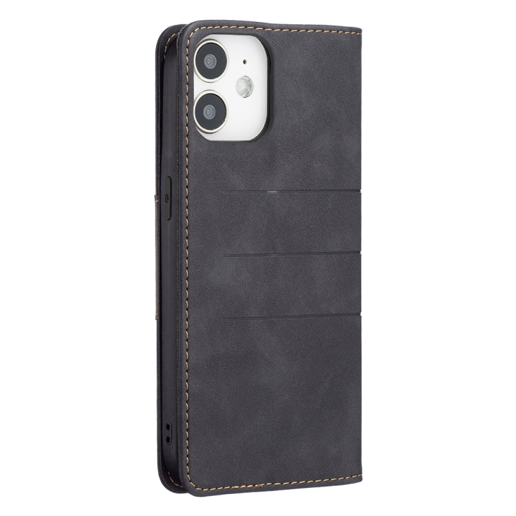 For iPhone 12 mini Magnetic Splicing Leather Phone Case