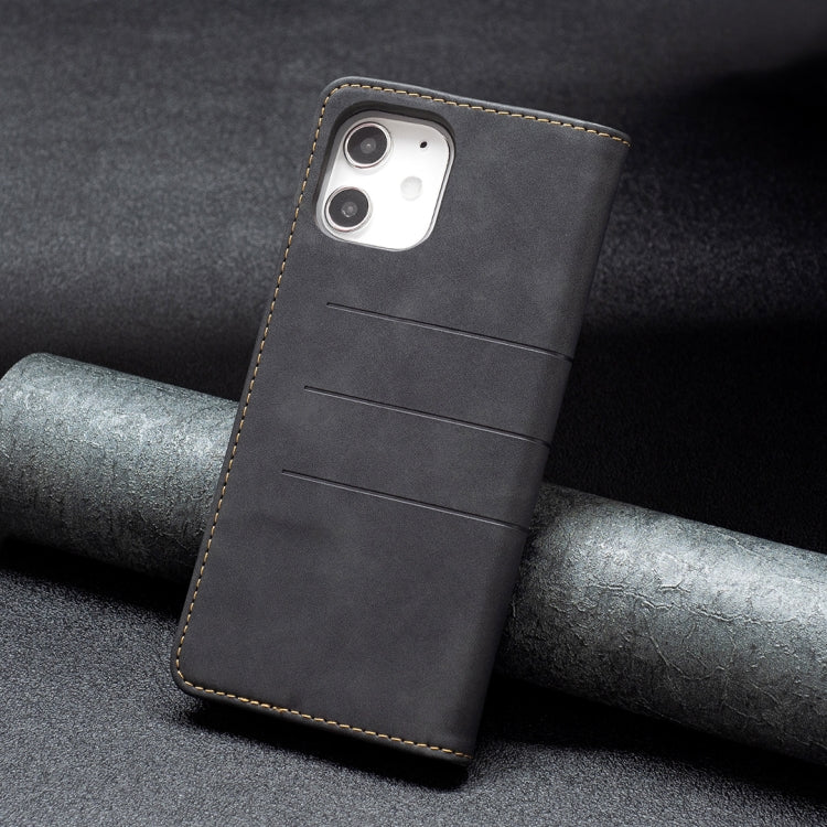 For iPhone 12 mini Magnetic Splicing Leather Phone Case