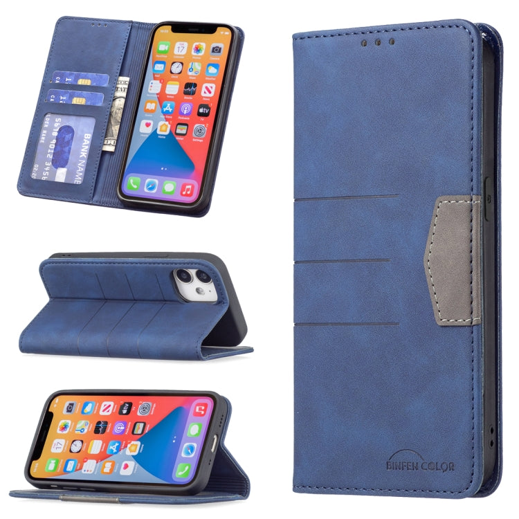 For iPhone 12 mini Magnetic Splicing Leather Phone Case