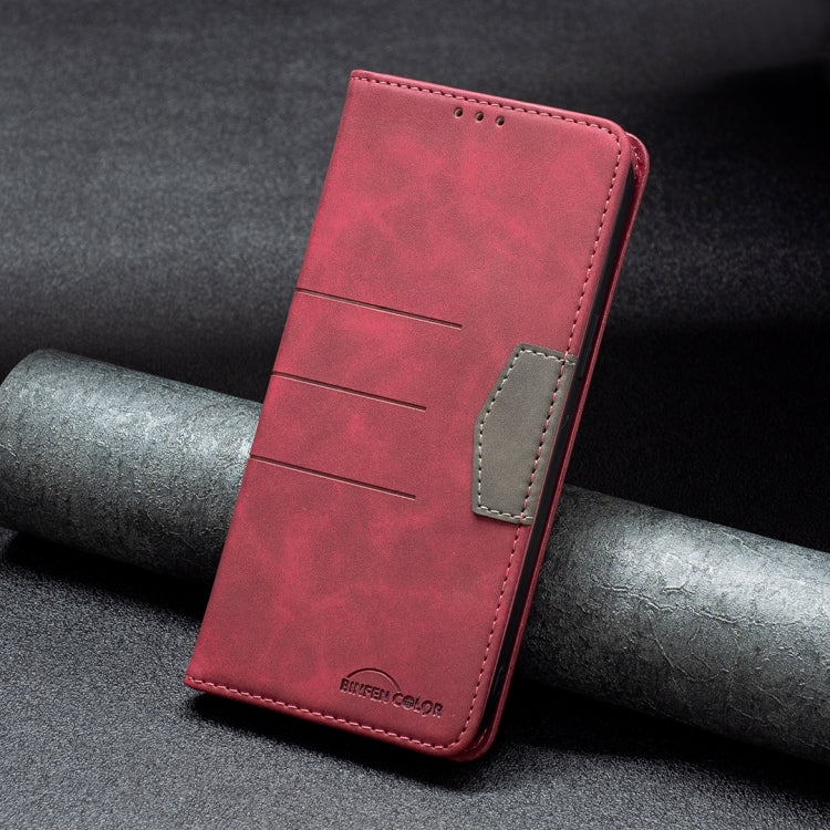 For iPhone 13 Pro Max Magnetic Splicing Leather Phone Case