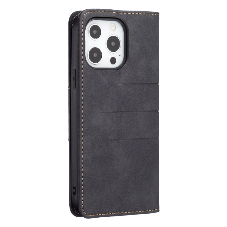 For iPhone 13 Pro Max Magnetic Splicing Leather Phone Case