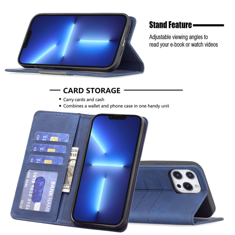 For iPhone 13 Pro Max Magnetic Splicing Leather Phone Case