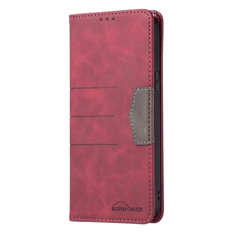 For iPhone 13 Pro Magnetic Splicing Leather Phone Case