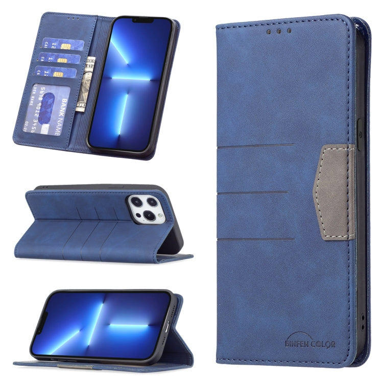 For iPhone 13 Pro Magnetic Splicing Leather Phone Case