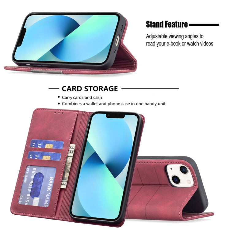 For iPhone 13 Magnetic Splicing Leather Phone Case