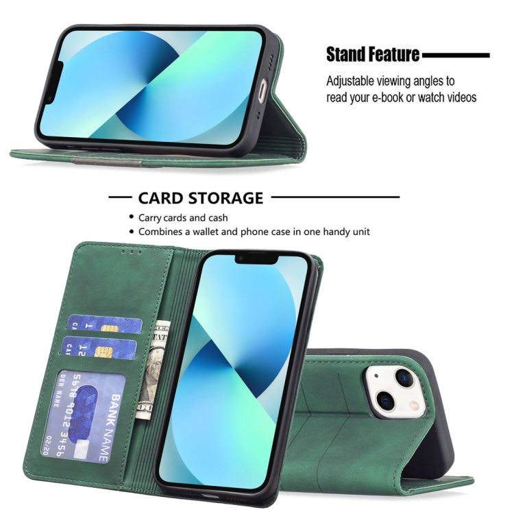 For iPhone 13 Magnetic Splicing Leather Phone Case