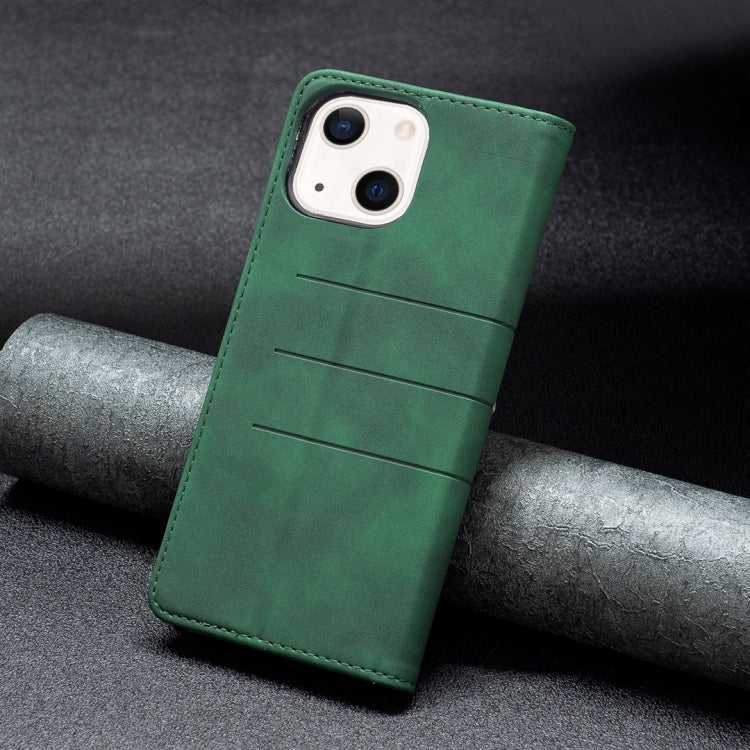 For iPhone 13 Magnetic Splicing Leather Phone Case