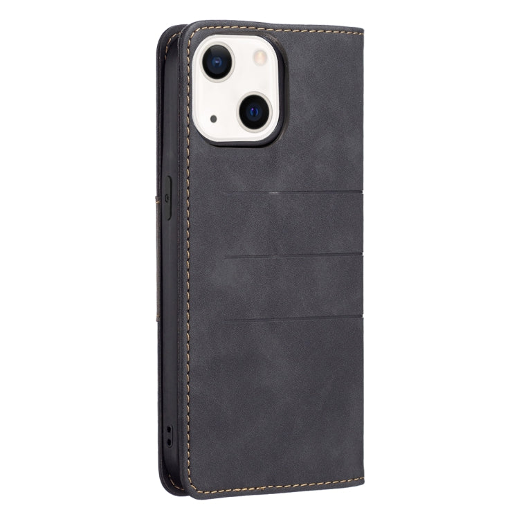 For iPhone 13 Magnetic Splicing Leather Phone Case