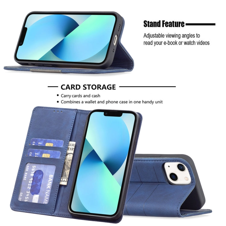 For iPhone 13 Magnetic Splicing Leather Phone Case