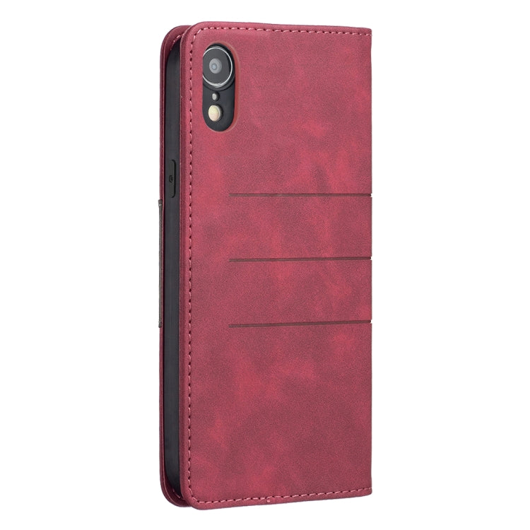 For iPhone XR Magnetic Splicing Leather Phone Case