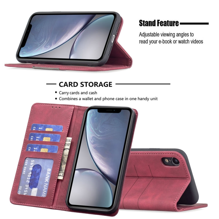 For iPhone XR Magnetic Splicing Leather Phone Case