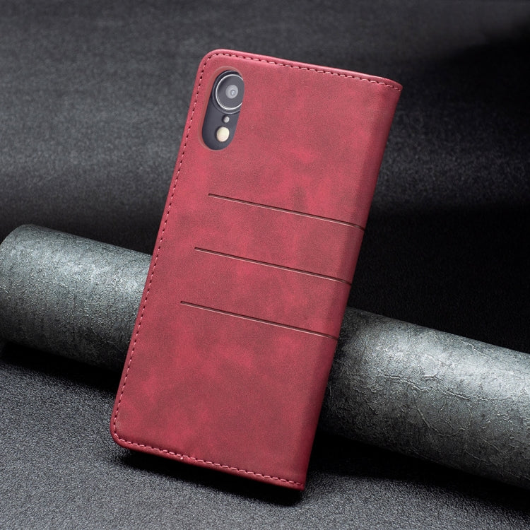 For iPhone XR Magnetic Splicing Leather Phone Case