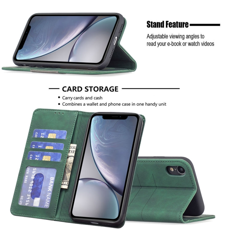 For iPhone XR Magnetic Splicing Leather Phone Case