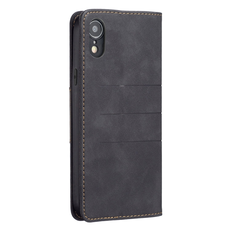 For iPhone XR Magnetic Splicing Leather Phone Case