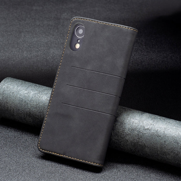 For iPhone XR Magnetic Splicing Leather Phone Case