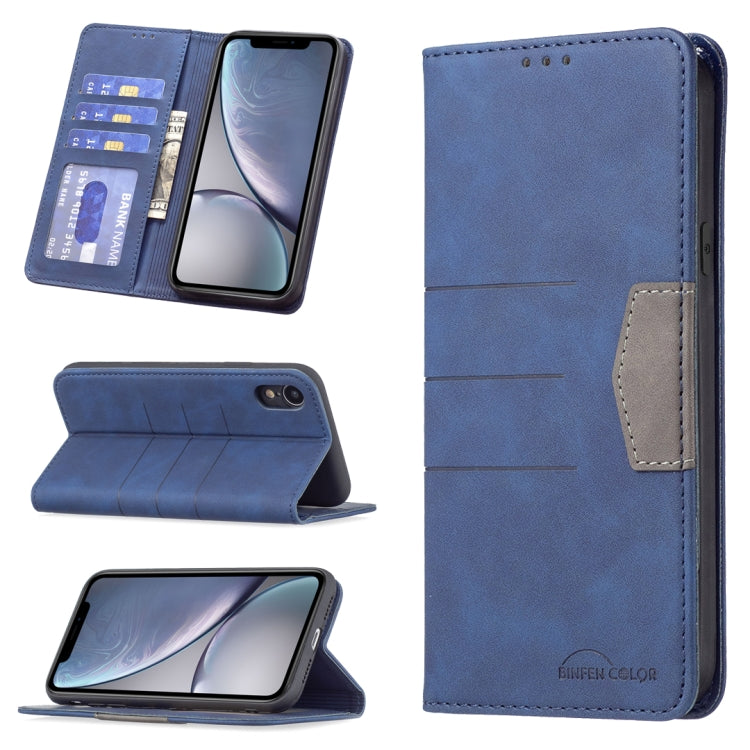 For iPhone XR Magnetic Splicing Leather Phone Case