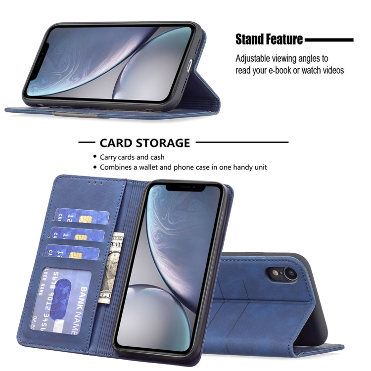 For iPhone XR Magnetic Splicing Leather Phone Case