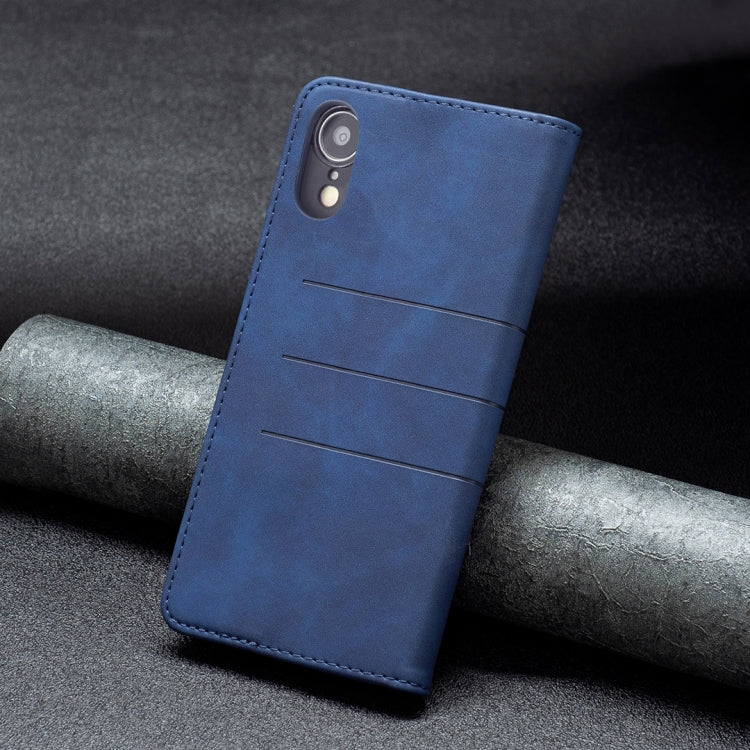 For iPhone XR Magnetic Splicing Leather Phone Case
