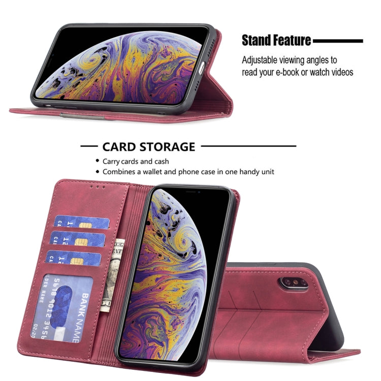 For iPhone XS Max Magnetic Splicing Leather Phone Case