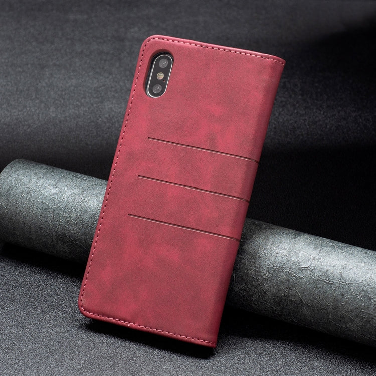 For iPhone XS Max Magnetic Splicing Leather Phone Case